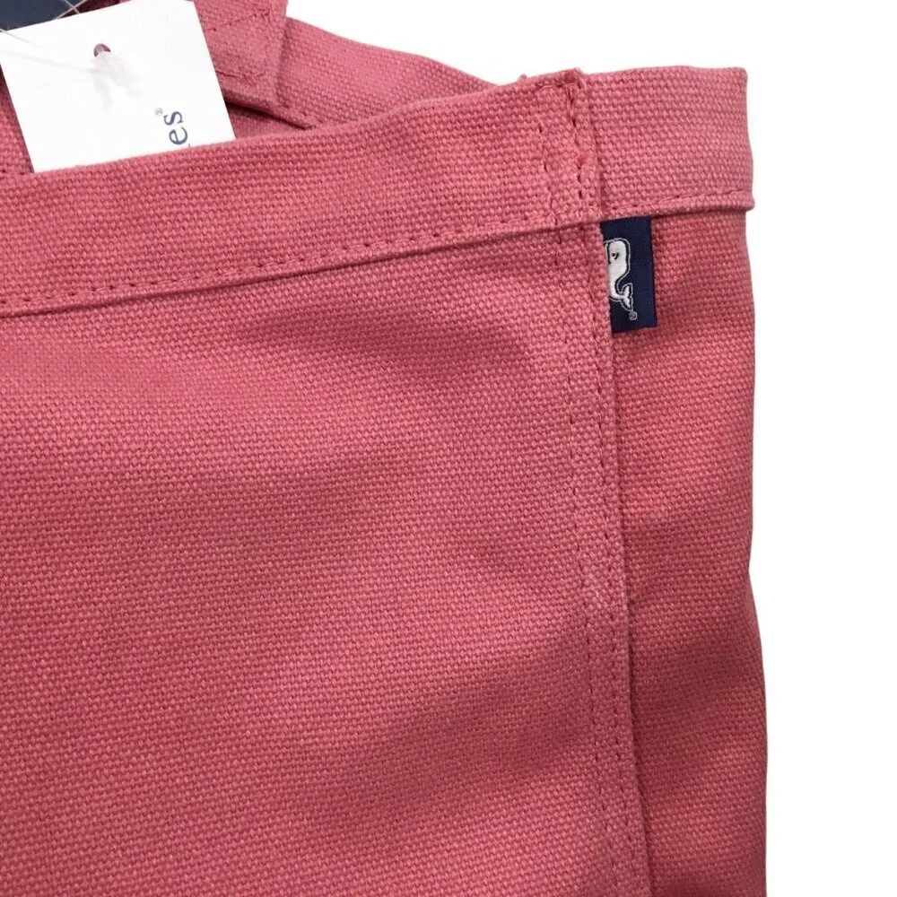 Vineyard Vines NWT Marlin Wave Graphic Canvas Tote Bag Pink #EDSFTG Open Top
